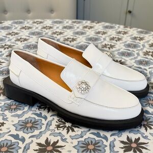 🎉SALE Ganni Jewel Embellished White Loafers